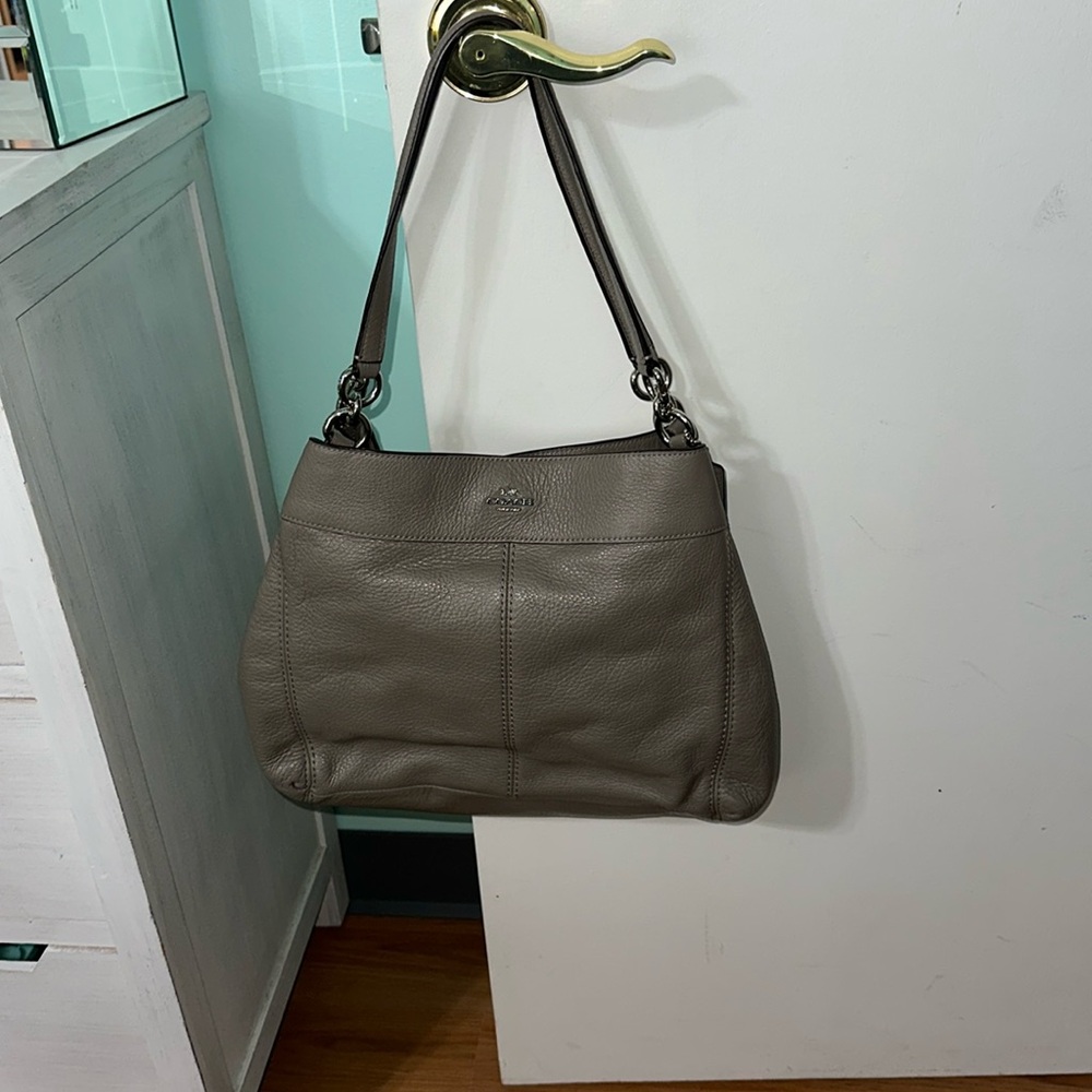 Charcoal grey coach hobo bag
